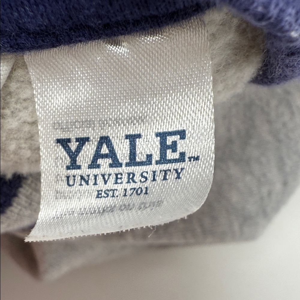 H & M Kid’s Yale University Grey V-Neck Pullover Sweater with Navy Trim - Picture 7 of 10